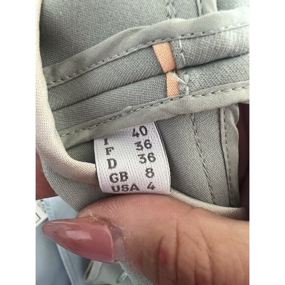 Narciso Rodriguez Sage Green Wool Shift Midi Dress Contrast Piping Size 4 EU 40 - Picture 9 of 15